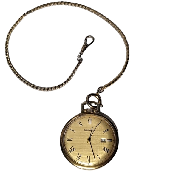 Vintage CARAVELLE Pocket Watch Swiss 17 Jewel Model 8222 Working Movement 1960s - Picture 3 of 7
